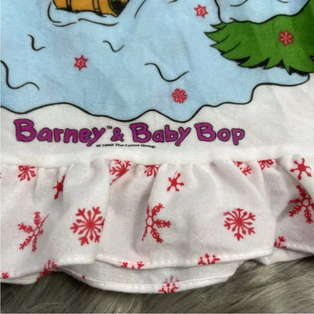Vintage 1992 Barney Toddler Pajama Top Winter Christmas
